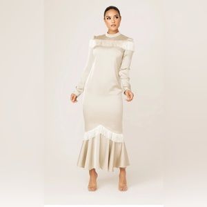 Satin Maxi Dress ; Flapper style dress